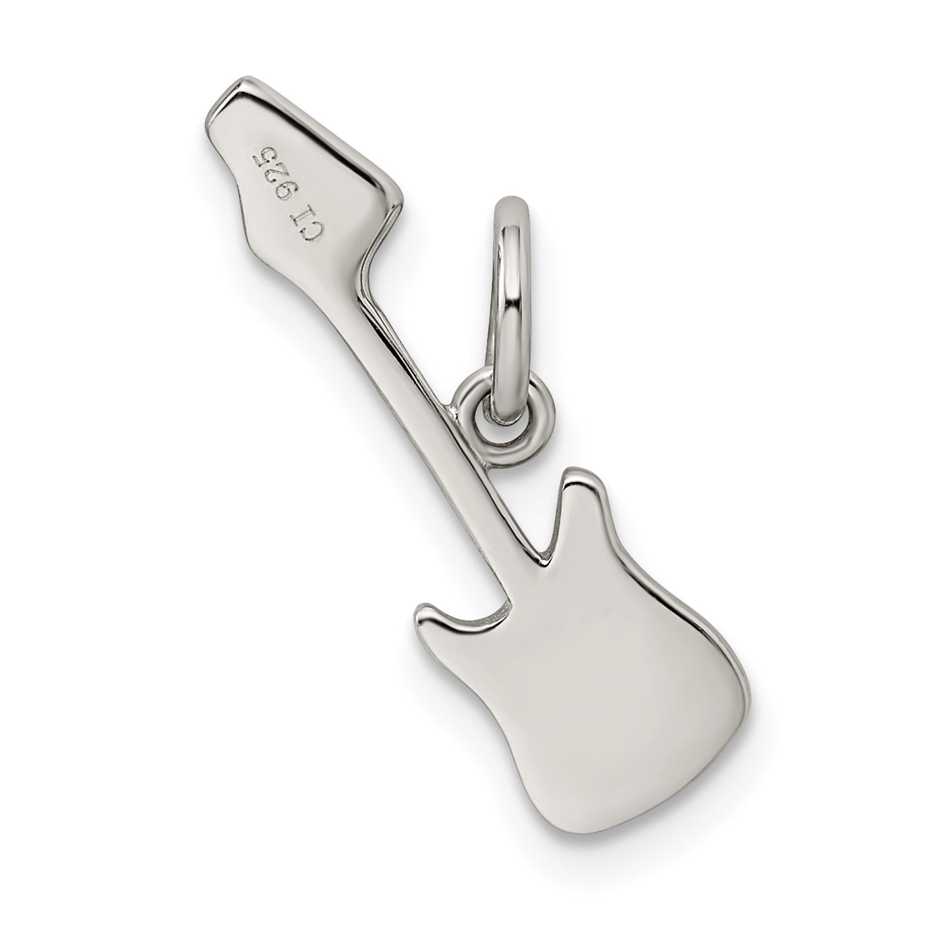 Sterling Silver Rhodium-plated Electric Guitar Charm