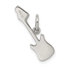 Sterling Silver Rhodium-plated Electric Guitar Charm