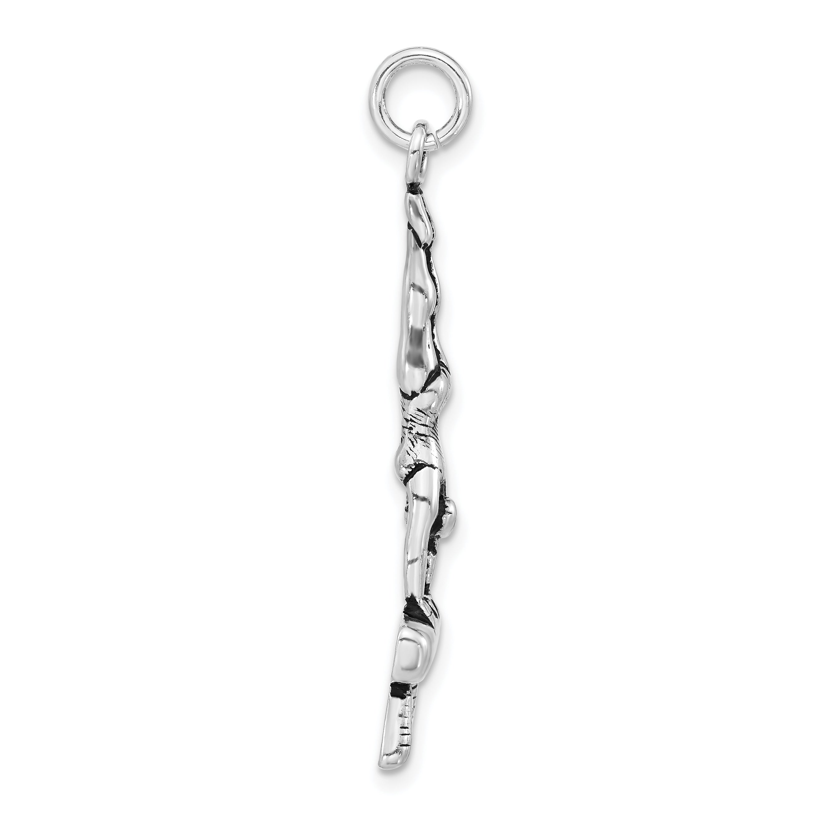 Sterling Silver Polished & Antiqued Gymnasts Charm