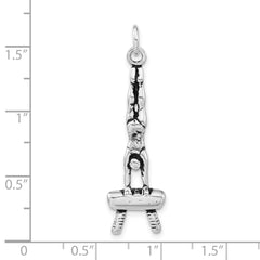 Sterling Silver Polished & Antiqued Gymnasts Charm