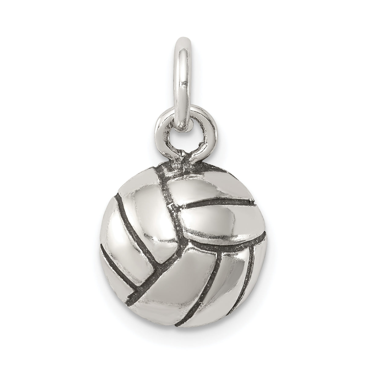 Sterling Silver Antiqued Volleyball Charm