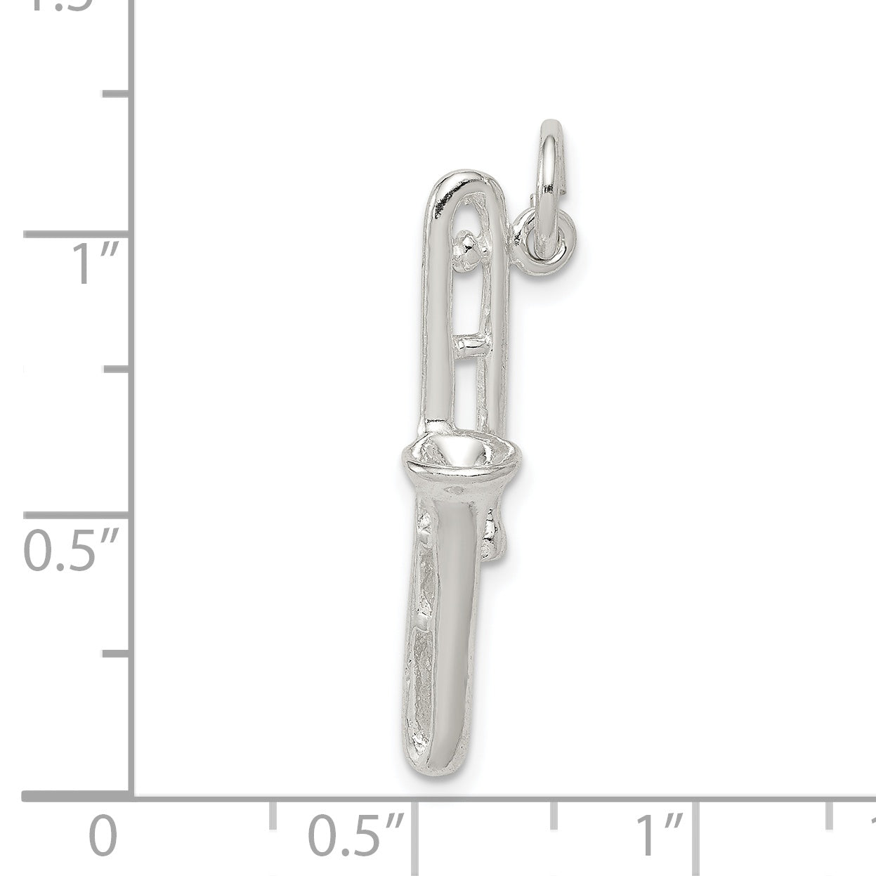 Sterling Silver Trombone Charm