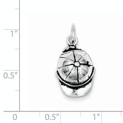 Sterling Silver Antiqued Ball Cap Charm