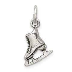 Sophia Jewelers 925 Sterling Silver 3D Antiqued Ice Skate Charm