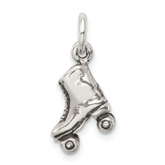 Sterling Silver 925 Antique Roller-skate Charm with 3D Solid Design