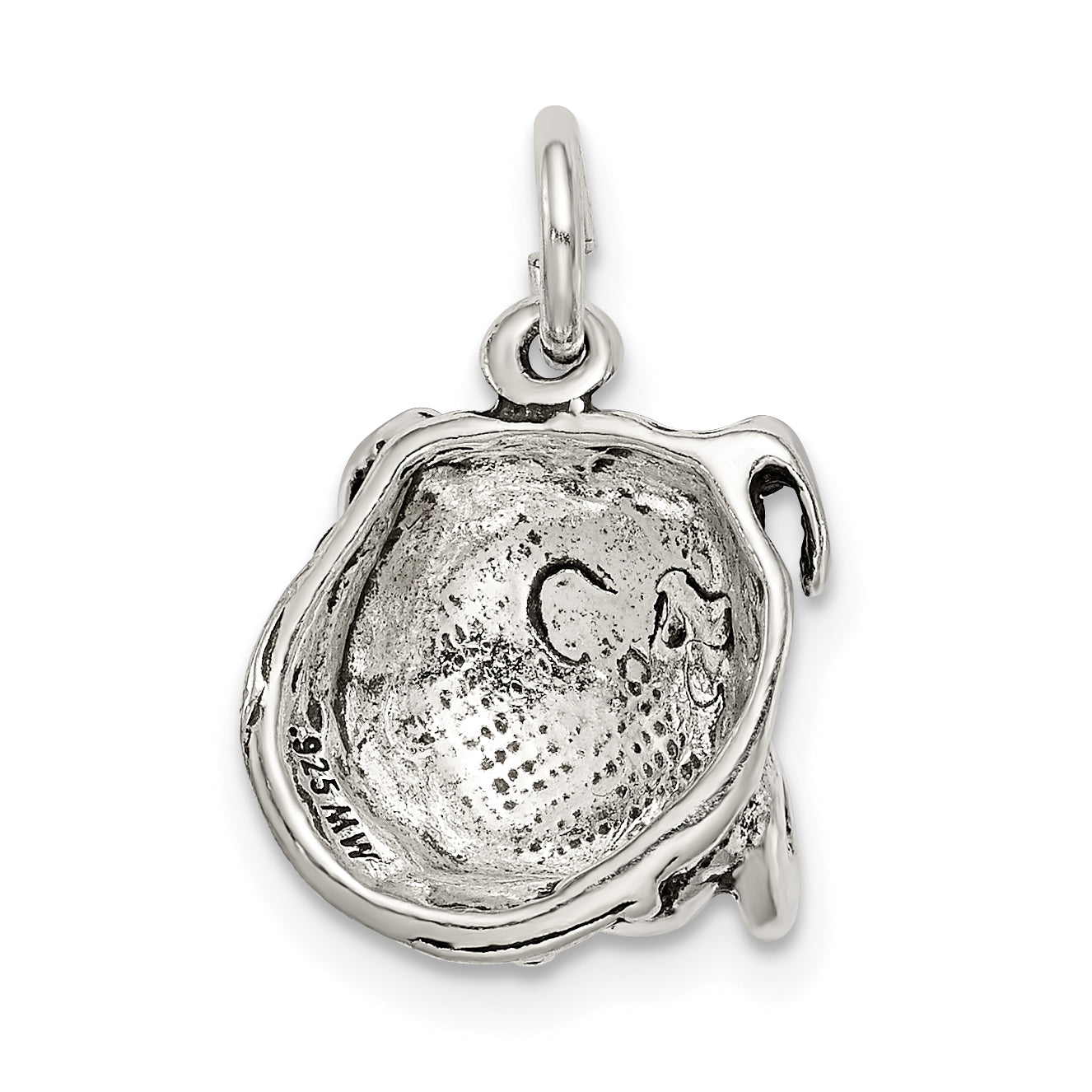 Sterling Silver Antiqued Bull Dog Charm