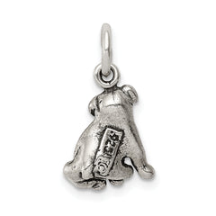 Sterling Silver Antiqued Dog Charm