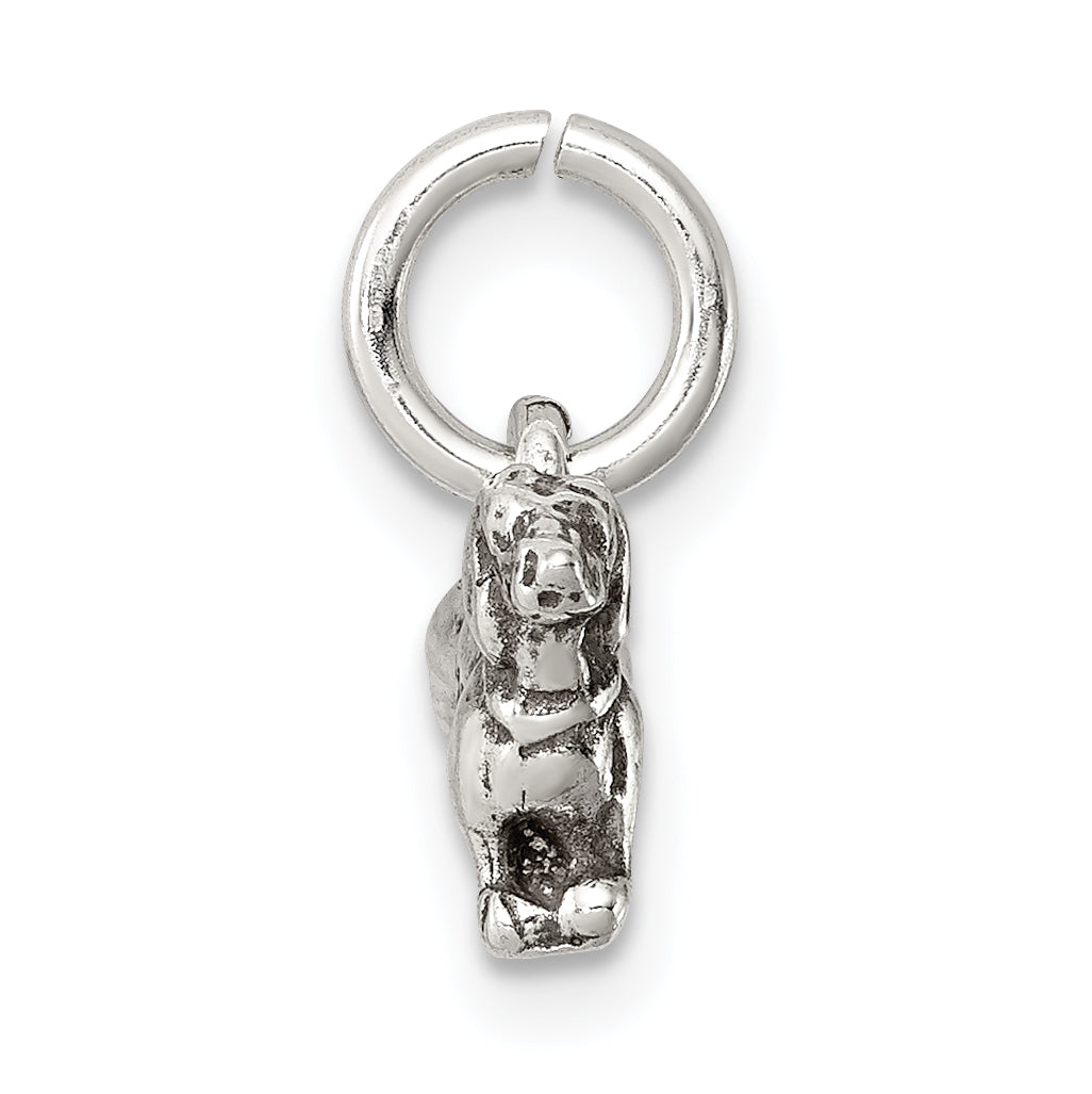 Sterling Silver Antiqued Dog Charm