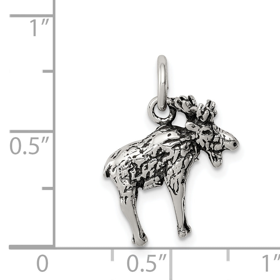 Sterling Silver Antiqued Moose Charm