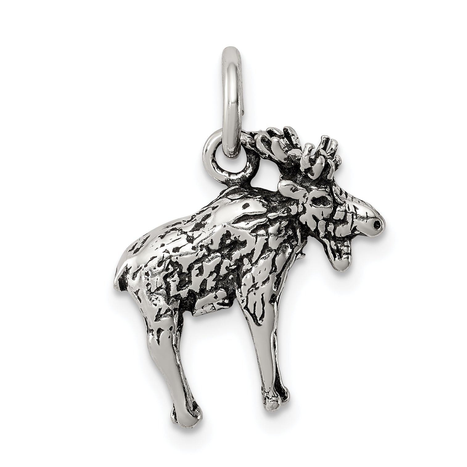 Sterling Silver Antiqued Moose Charm