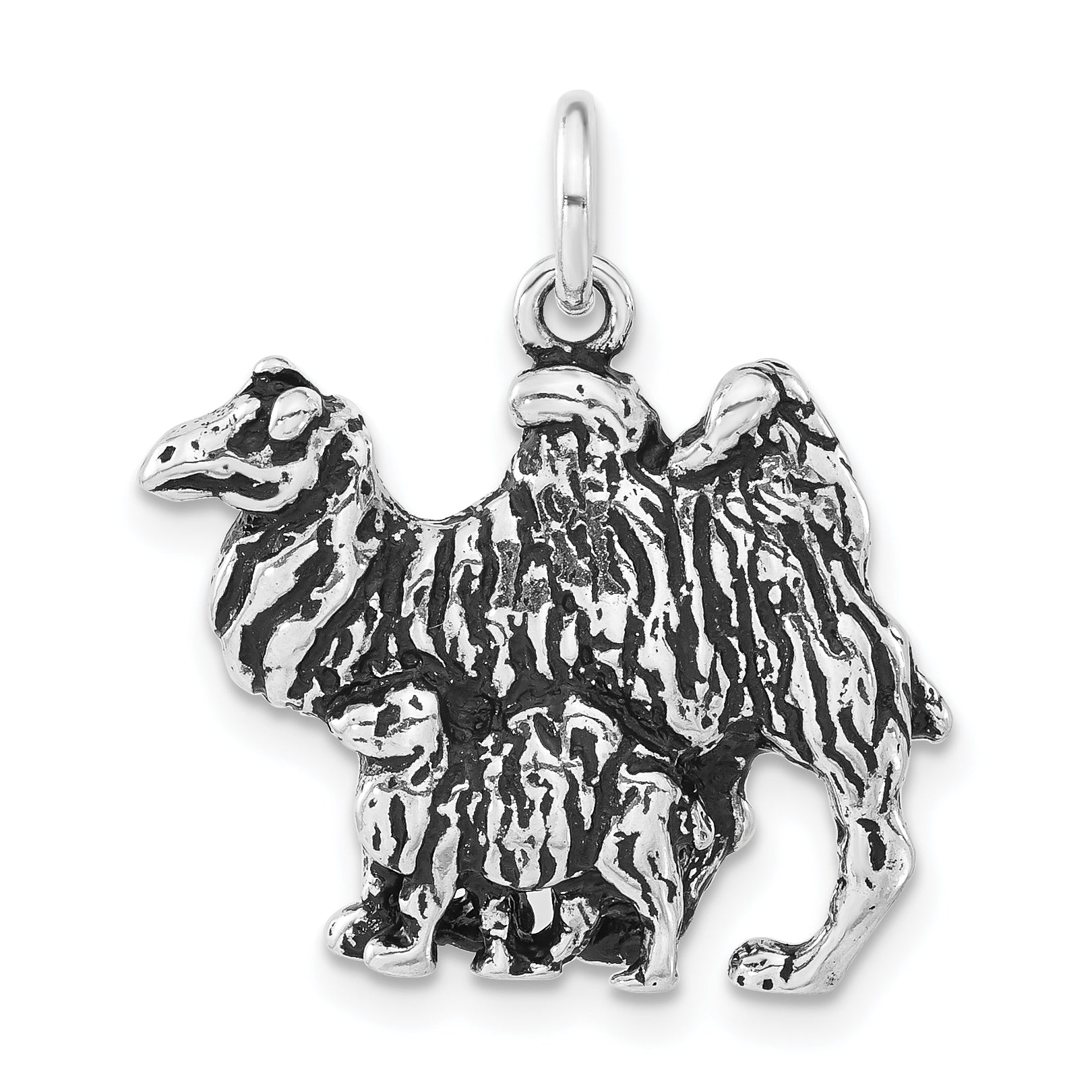 Sterling Silver Antiqued Camel & Baby Camel Charm