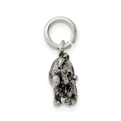 Sterling Silver Antiqued Panda Bear Charm