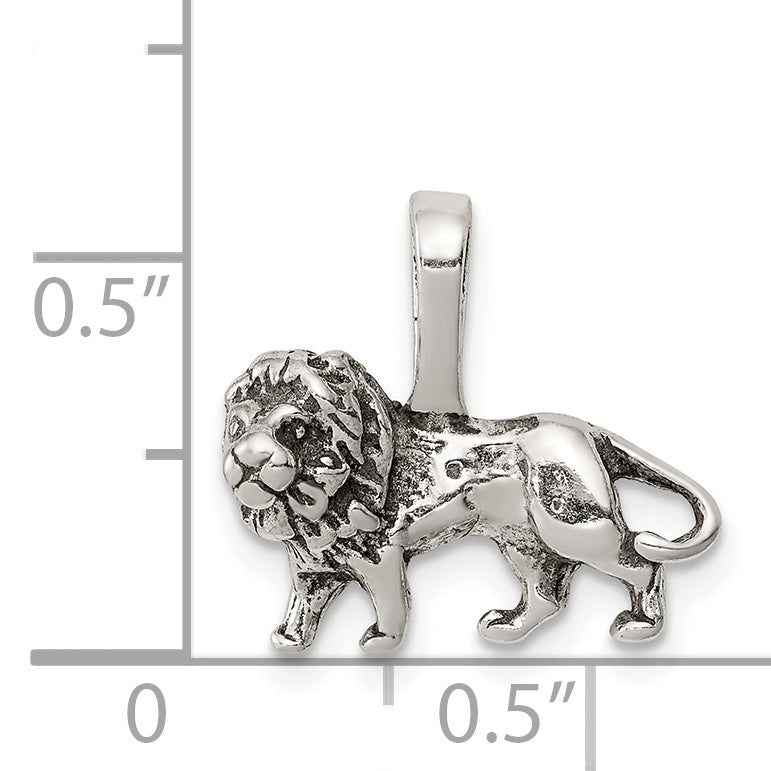 Sterling Silver Antiqued Lion Charm