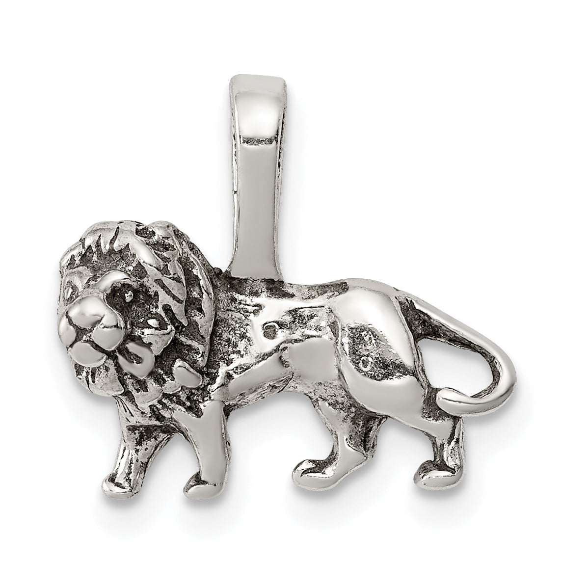 Sterling Silver Antiqued Lion Charm