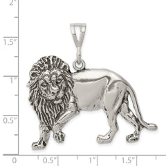 Sterling Silver Antiqued Lion Charm