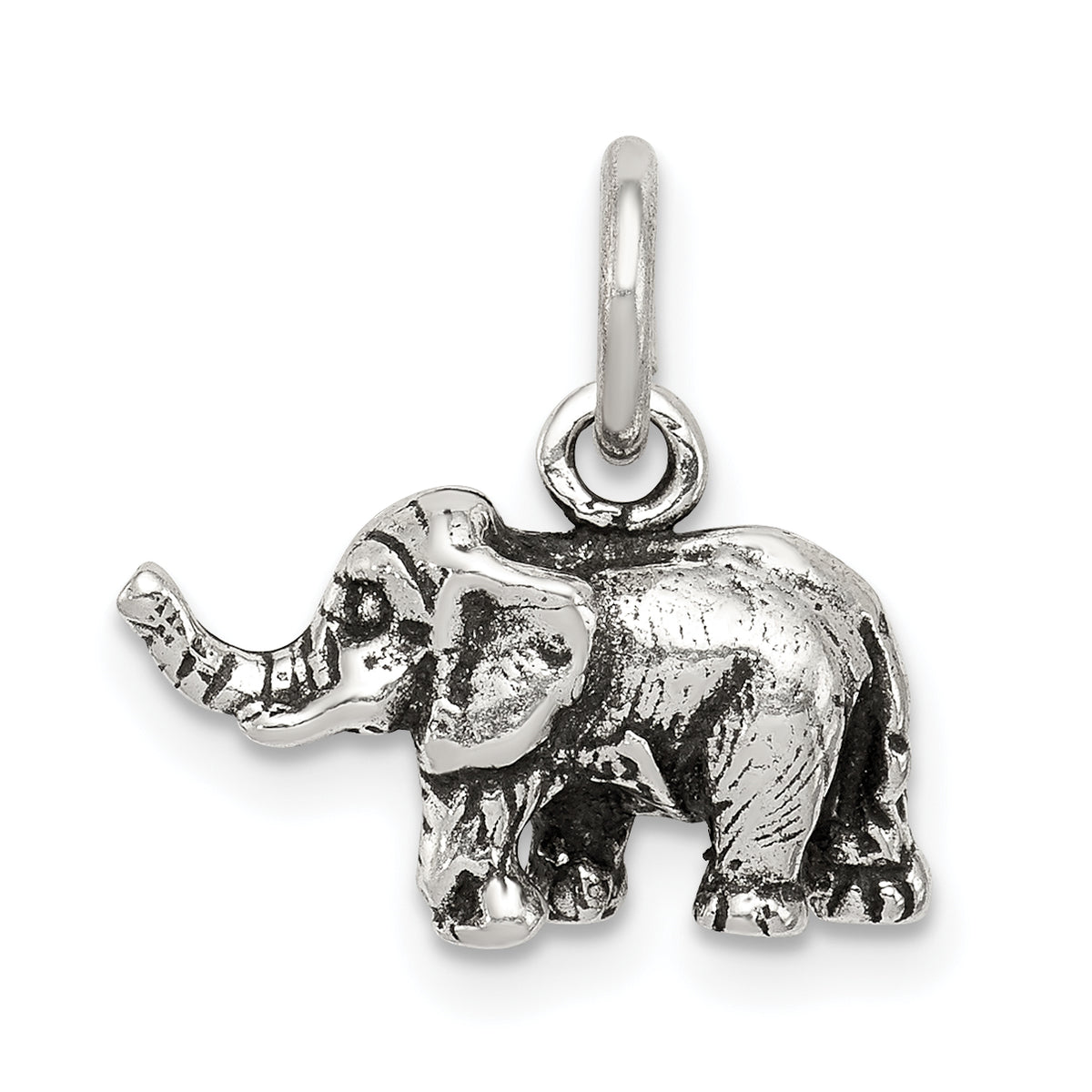 Sterling Silver Antiqued Elephant Charm