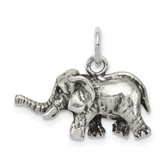 Sterling Silver Antiqued Elephant Charm