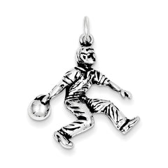 Sterling Silver Antiqued Bowling Charm