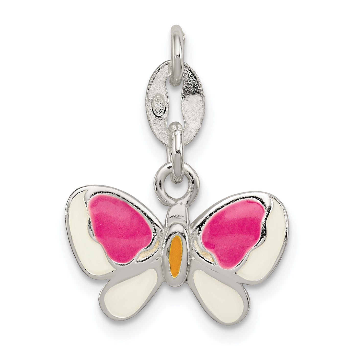 Sterling Silver Enamel Butterfly Pendant