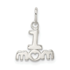 Sterling Silver Polished #1 MOM Charm