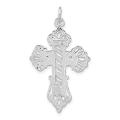 Unisex Sterling Silver 925 Cross Pendant with Polished Textured Design