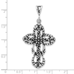 Sophia Jewelers Unisex Antiqued Sterling Silver Cross Pendant