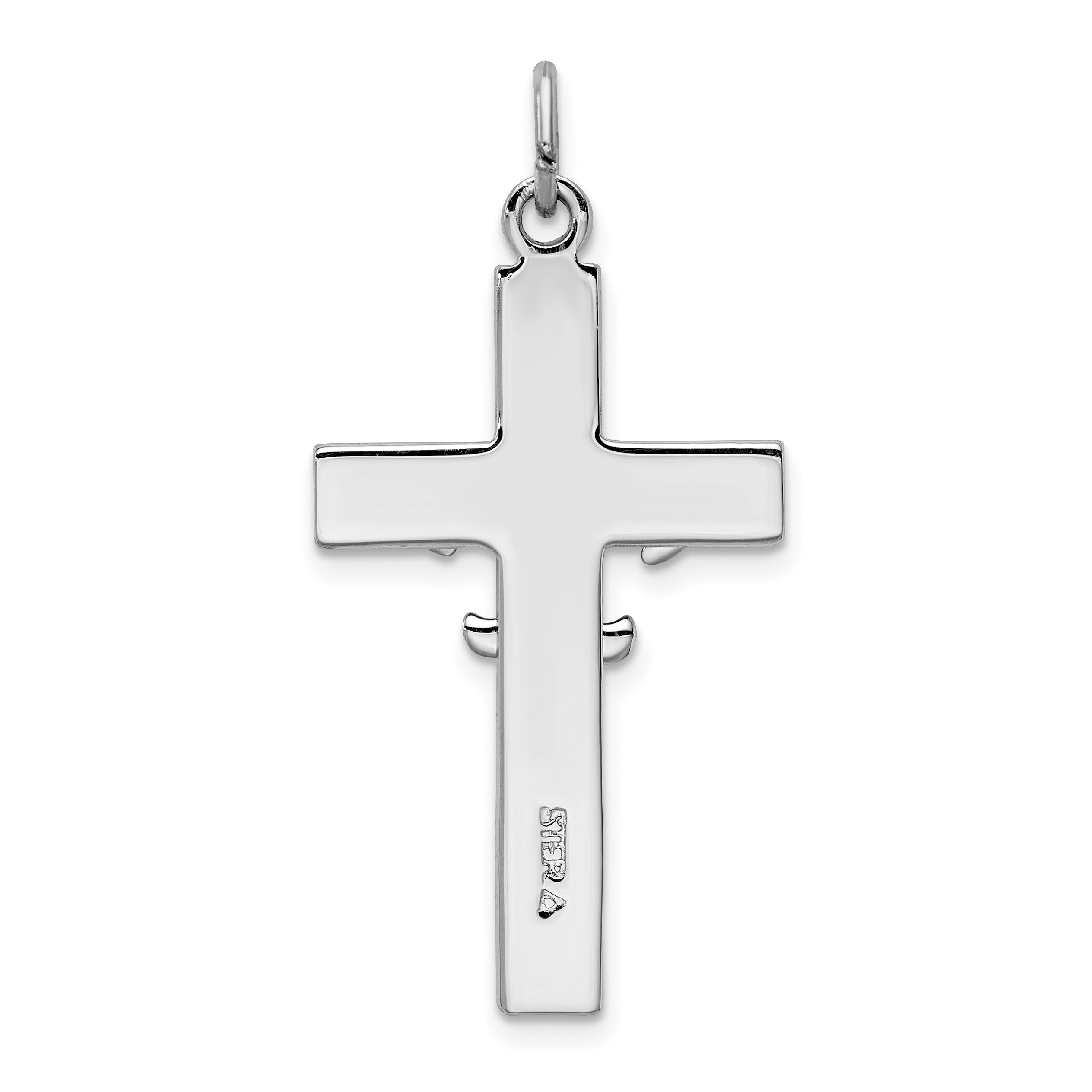 Sterling Silver Rhodium-plated & Gold-tone Fleur De Lis Cross Pendant