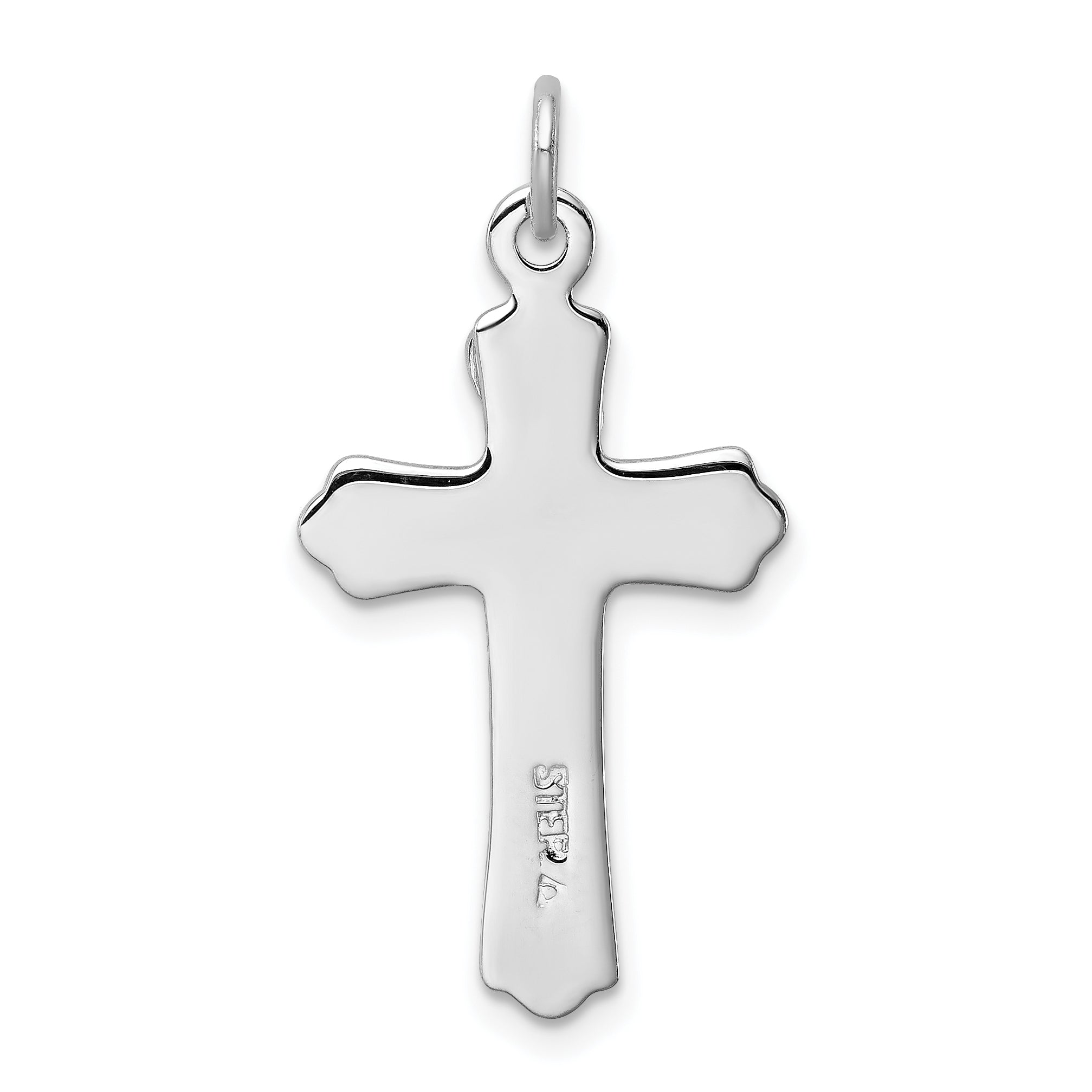 Sterling Silver 925 INRI Crucifix Pendant with Gold-Tone Accents