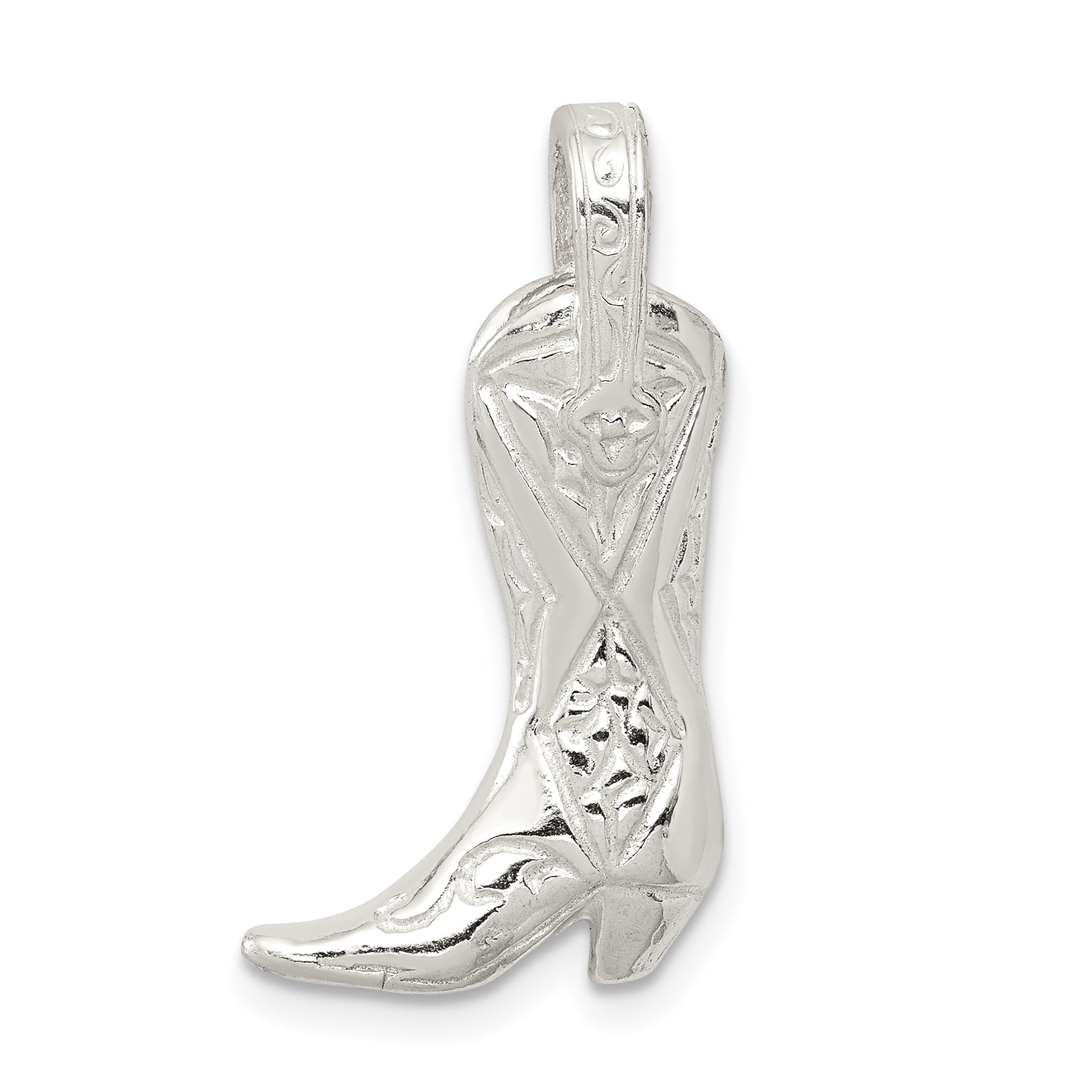 Sterling Silver Cowboy Boot Charm