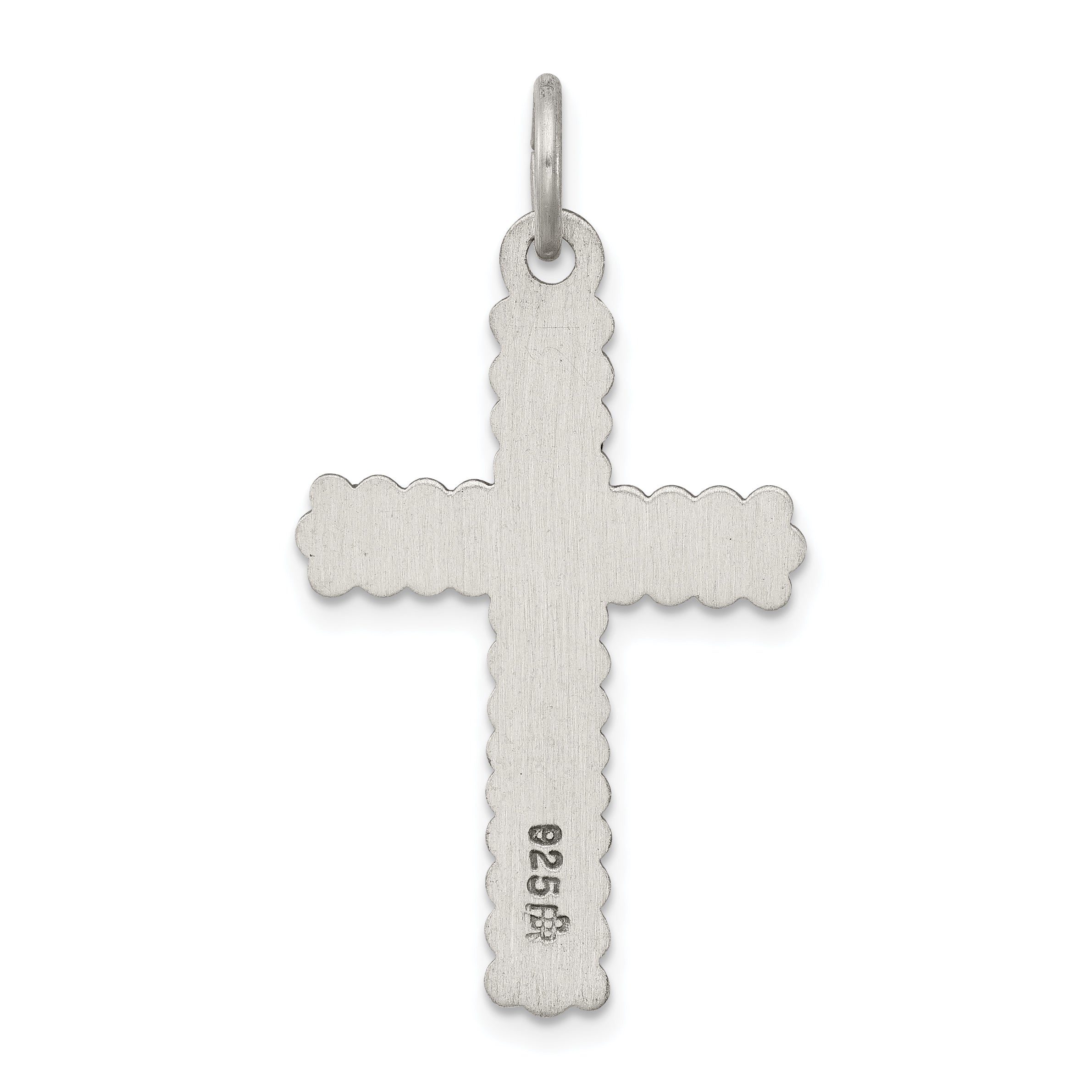 Sterling Silver 925 INRI Crucifix Pendant with Antiqued Finish