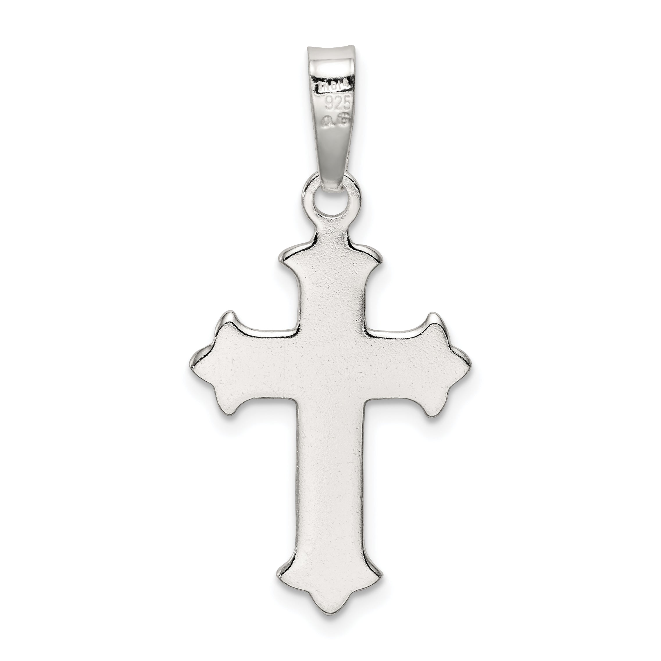 Sterling Silver Polished Crucifix Pendant with Anti-Tarnish Finish