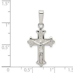 Sterling Silver Polished Crucifix Pendant with Anti-Tarnish Finish