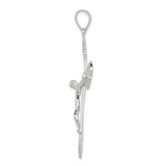 Sterling Silver 925 INRI Crucifix Pendant with Polished Anti-Tarnish Finish