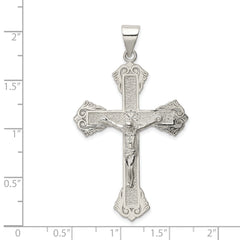 Sterling Silver 925 INRI Crucifix Pendant with Polished Anti-Tarnish Finish