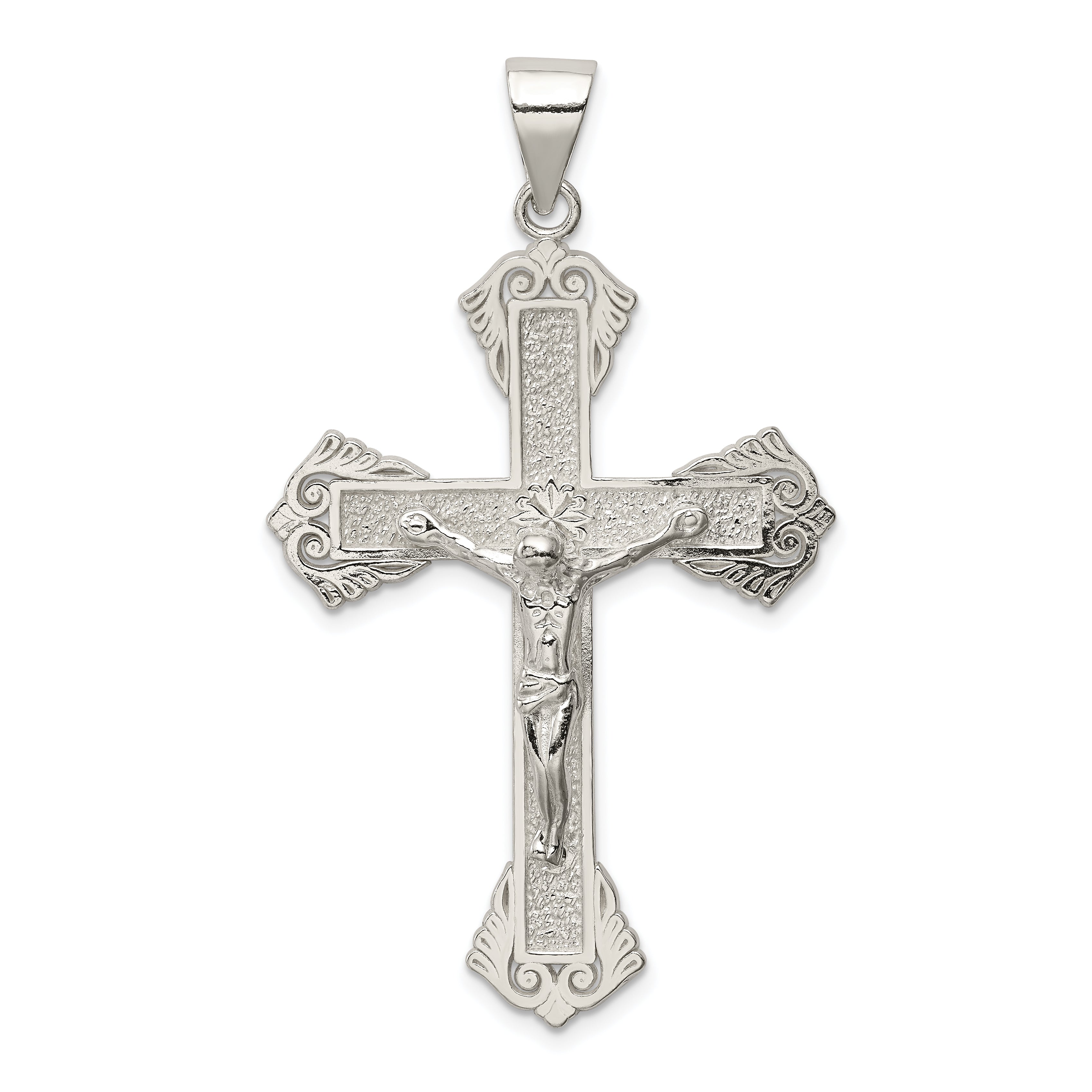 Sterling Silver Polished Crucifix Pendant