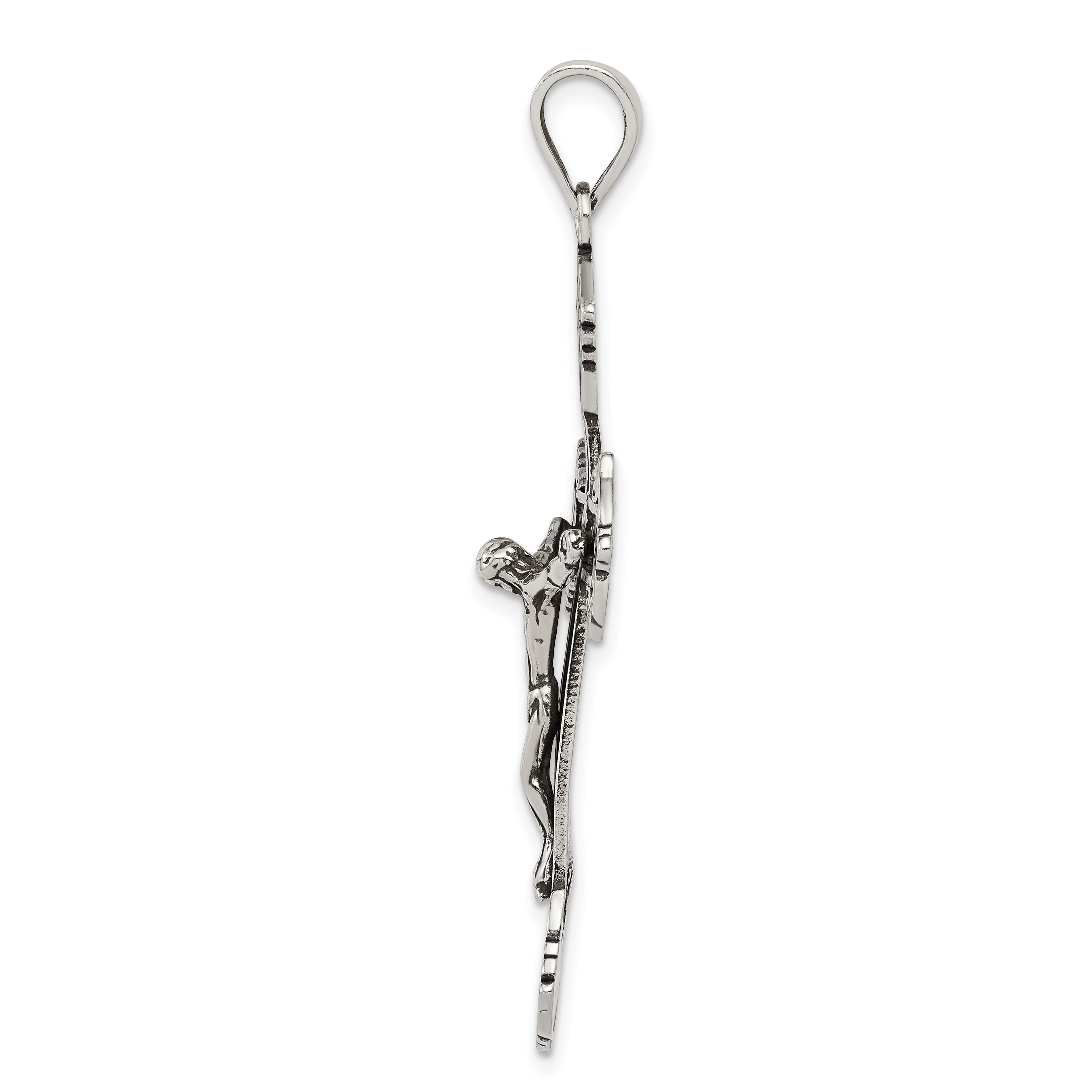 Sophia Jewelers Sterling Silver 925 Crucifix Pendant with Polished Antique Finish