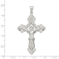 Sterling Silver Polished Crucifix Pendant