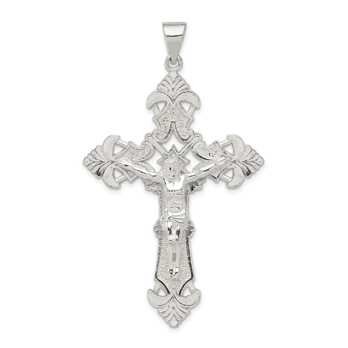 Sterling Silver Polished Crucifix Pendant