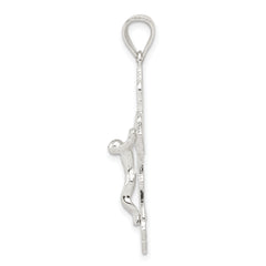 Sterling Silver Polished Crucifix Pendant