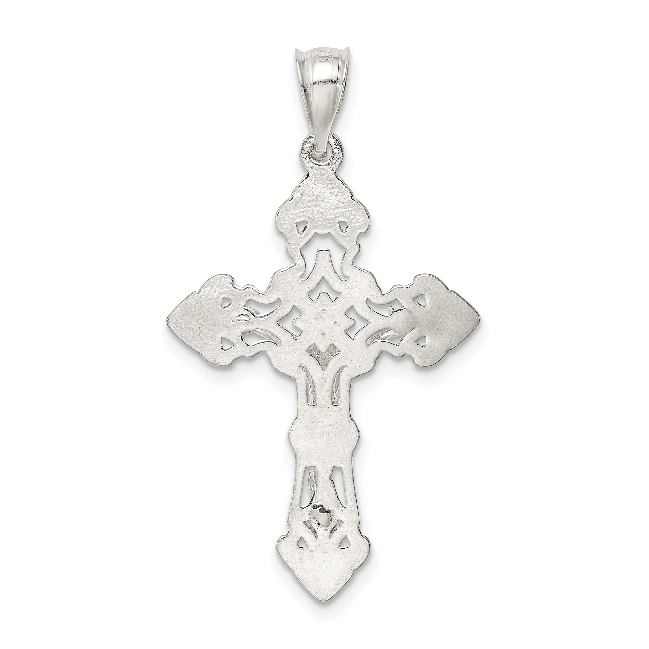 Sterling Silver Polished Crucifix Pendant