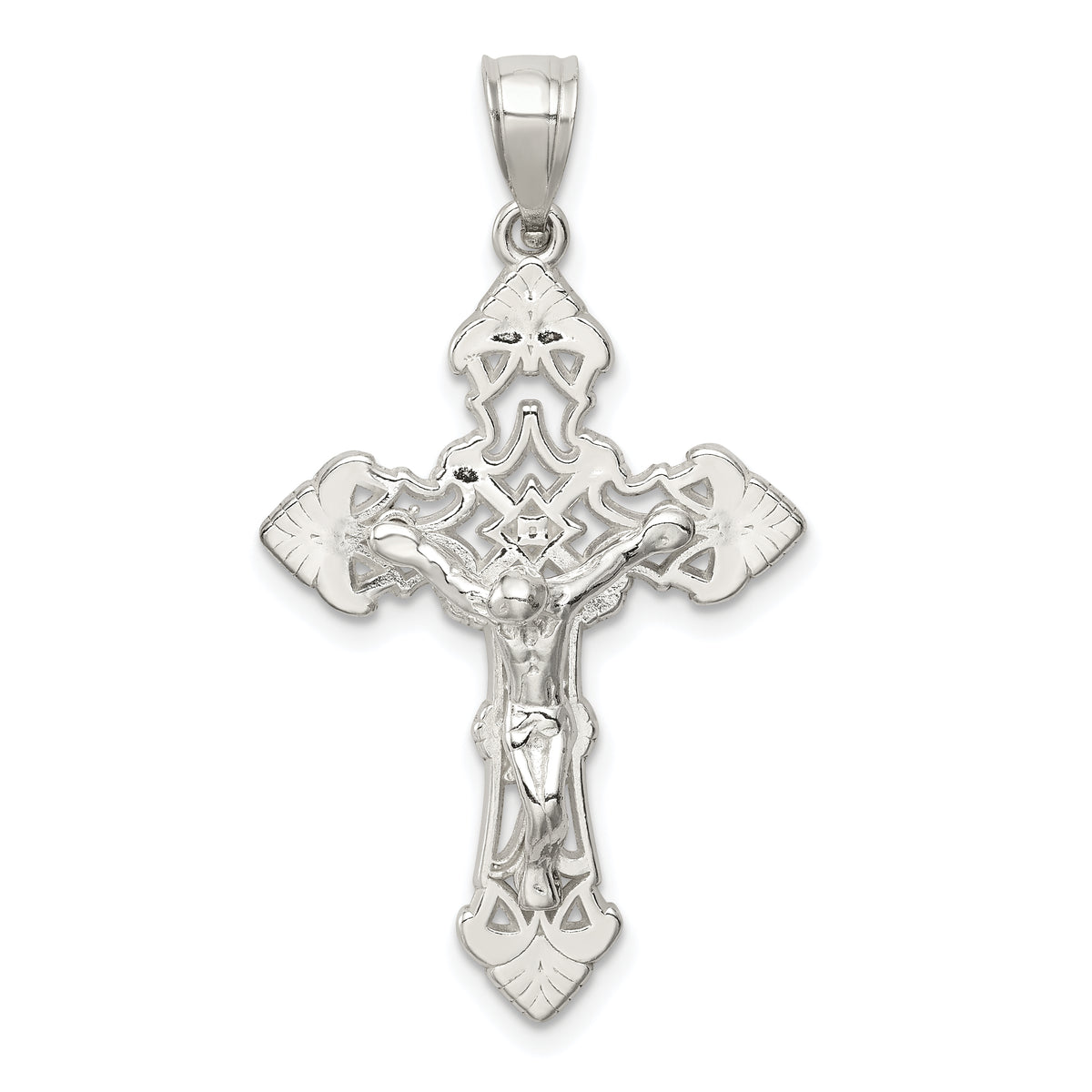 Sterling Silver Polished Crucifix Pendant