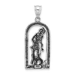 Sterling Silver 925 Antiqued St. Lazarus Unisex Pendant