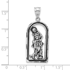 Sterling Silver 925 Antiqued St. Lazarus Unisex Pendant