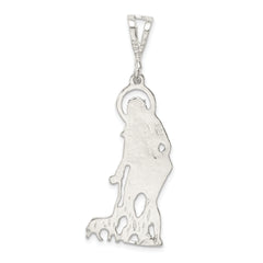 Sterling Silver 925 St. Lazarus Pendant with Polished Textured Finish