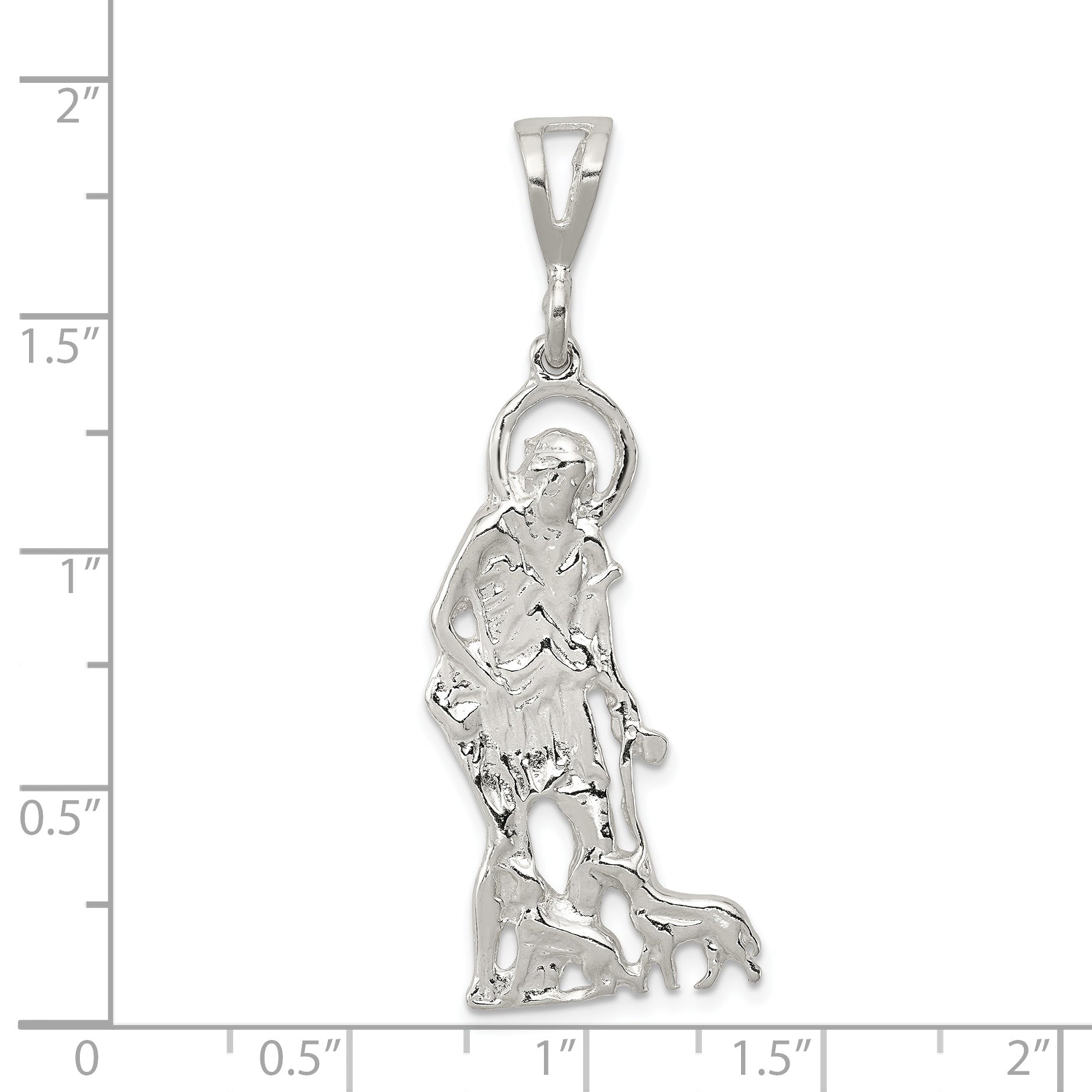 Sterling Silver 925 St. Lazarus Pendant with Polished Textured Finish