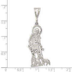 Sterling Silver 925 St. Lazarus Pendant with Polished Textured Finish