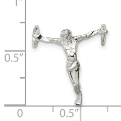 Sterling Silver Polished Mini Jesus Cross Chain Slide