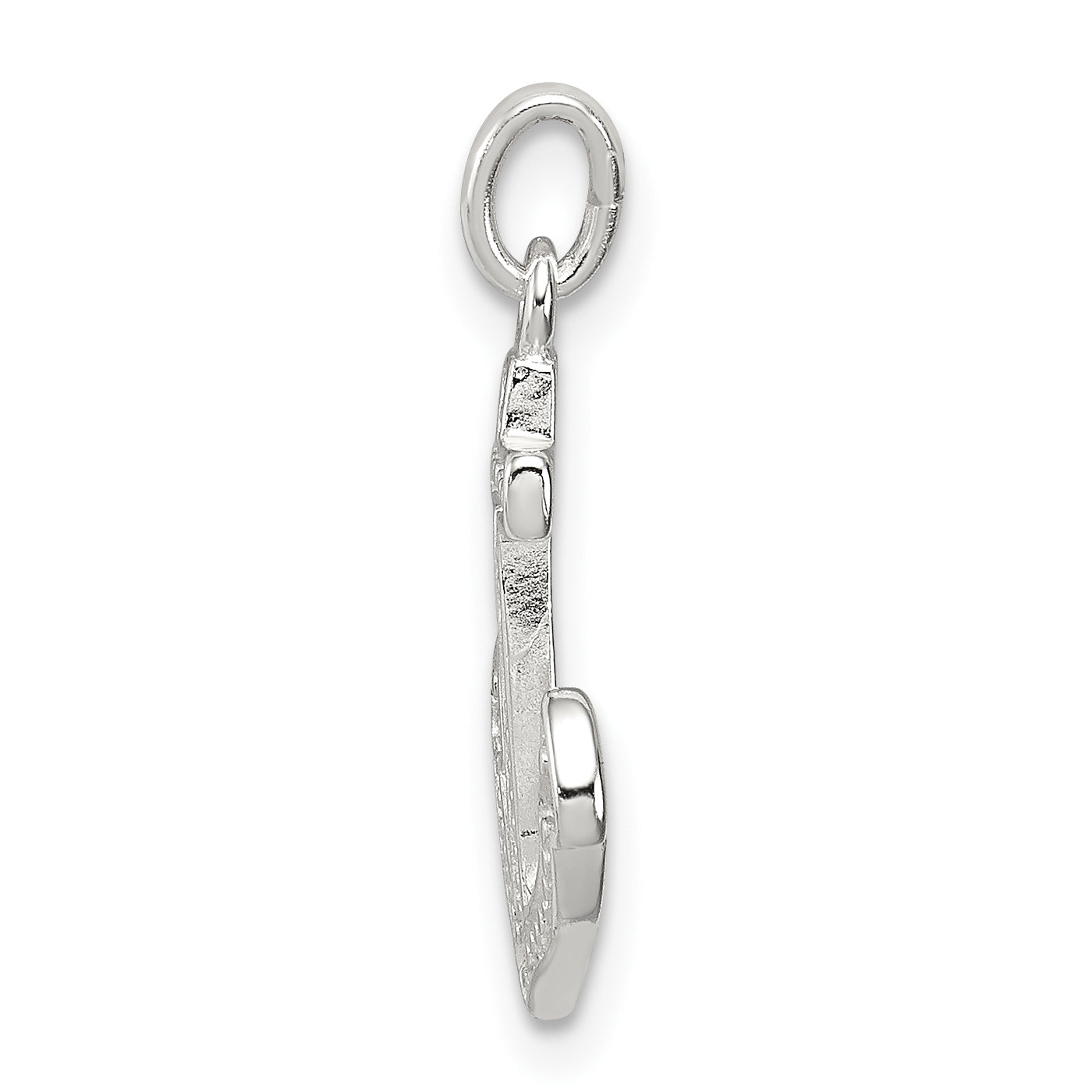 Sterling Silver 925 Polished CZ Anchor Pendant - Elegant Nautical Charm