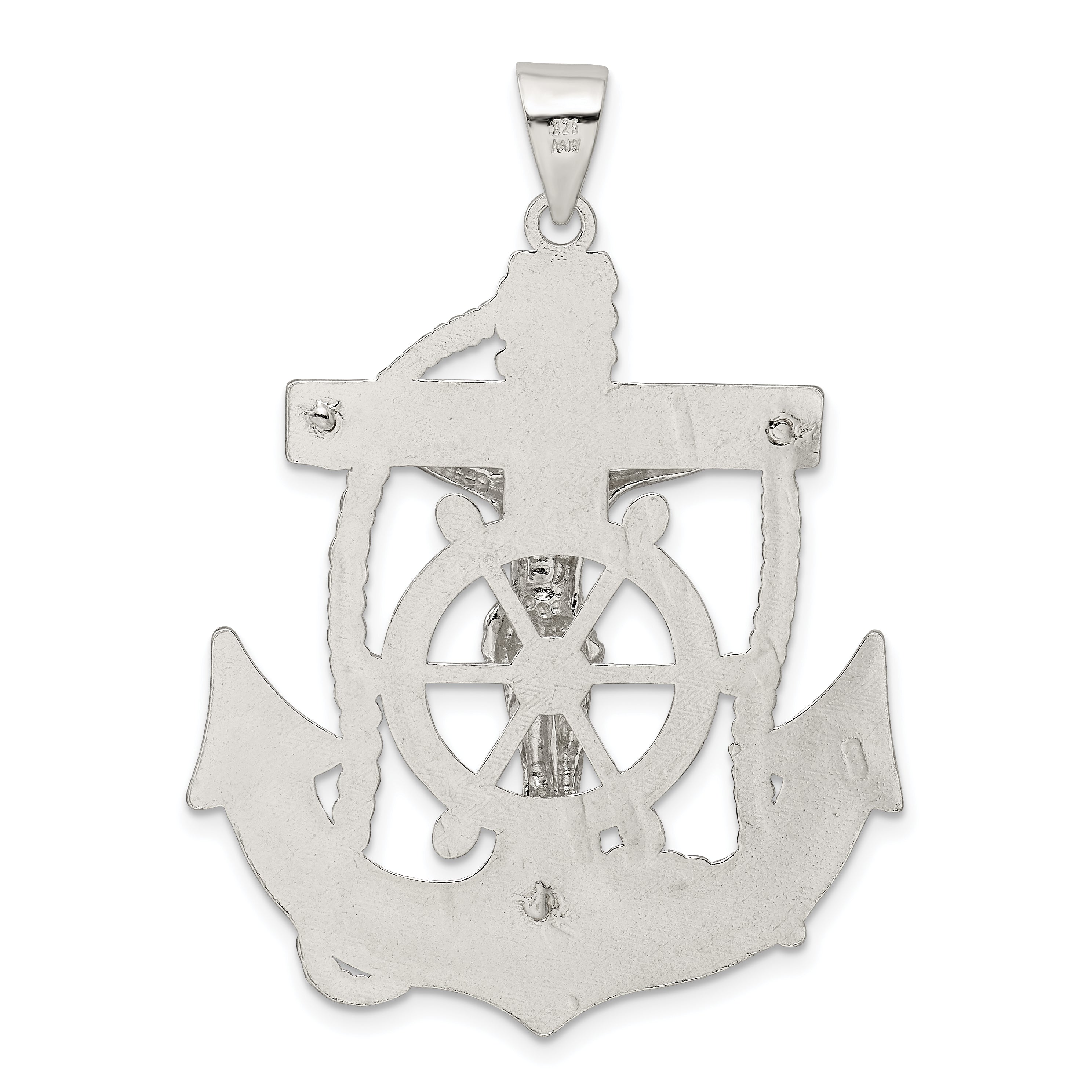 Sterling Silver Polished Mariner Cross Pendant