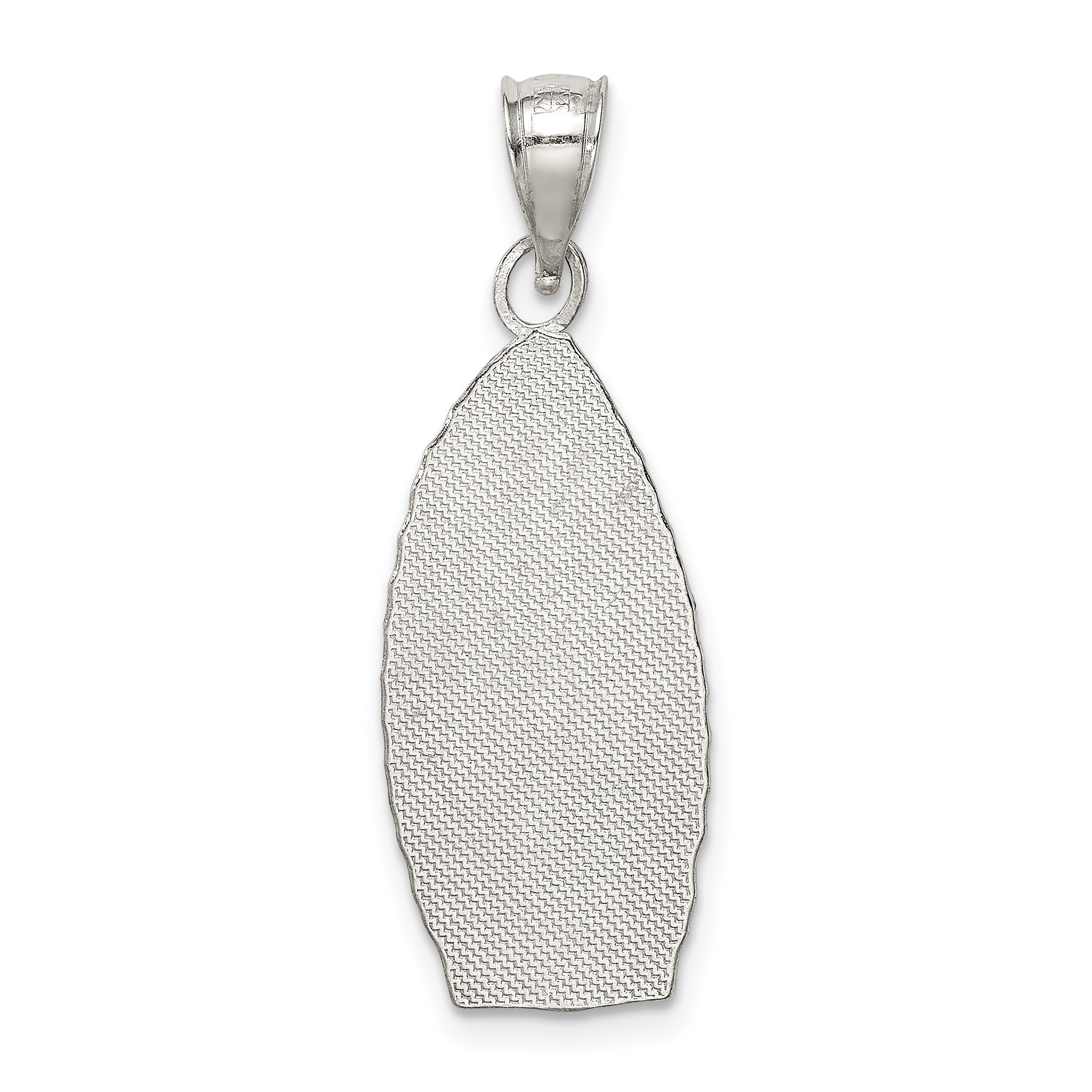 Sterling Silver 925 Religious Teardrop Pendant with Polished Anti-Tarnish Finish